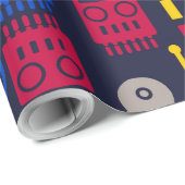 Cartoon Kids Robot Geschenkpapier (Rolleneckpunkt)