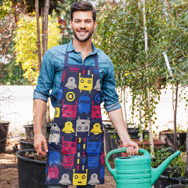 Cartoon Kids Robots Schürze