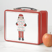 Cartoon Kind mit Weihnachtsgrüße Unterschreiben Metall Brotdose (Beispiel)