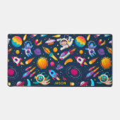 Cartoon-Kinderraum und galaxisches nahtloses Muste Schreibtischunterlage (Vorderseite)