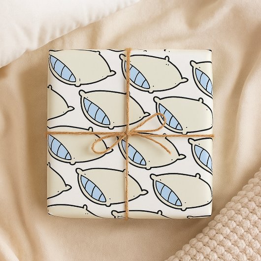 Cartoon Kissen mit Riesen Geschenkpapier