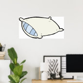 Cartoon Kissen mit Riesen Poster (Heimbüro)