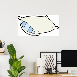 Cartoon Kissen mit Riesen Poster