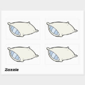 Cartoon Kissen mit Riesen Rechteckiger Aufkleber (Blatt)