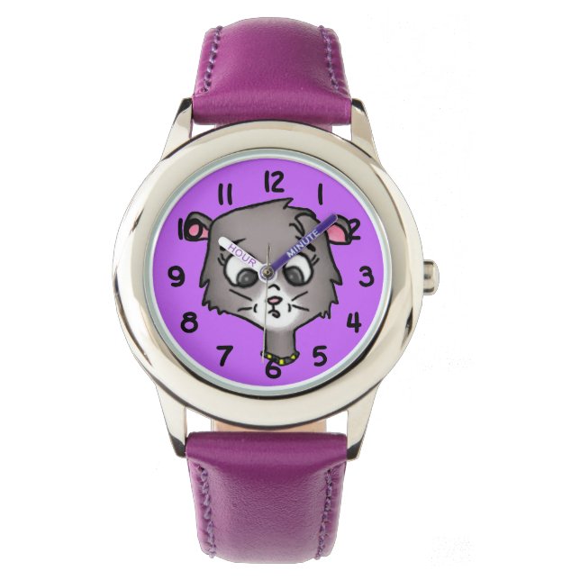 Cartoon Kitten Armbanduhr (Vorderseite)