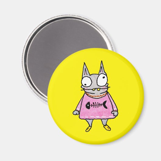 Cartoon Kitten Magnet (Vorderseite/Rückseite)