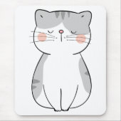 Cartoon Kitten Niedlich Grau White Tiger Tabby Cat Mousepad (Vorne)