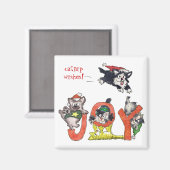 Cartoon Kittens Joy Magnet (Vorderseite/Rückseite)