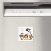 Cartoon Kittens Joy Magnet (In Situ (Geschirrspüler))