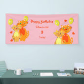 Cartoon Kitty Cat Kinder Happy Geburtstag Personal Banner (Messe)