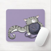 Cartoon Kitty mit Garnkugel Mousepad (Mit Mouse)