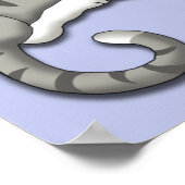 Cartoon Kitty mit Garnkugel Poster (Ecke)