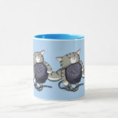 Cartoon Kitty mit Garnkugel Tasse (Zentrum)