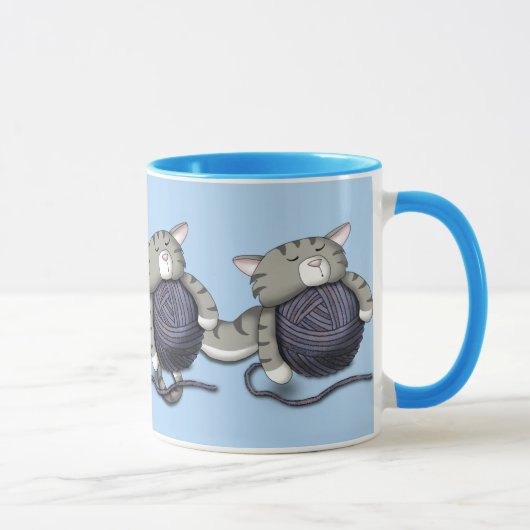 Cartoon Kitty mit Garnkugel Tasse (Rechts)