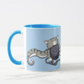 Cartoon Kitty mit Garnkugel Tasse (Links)