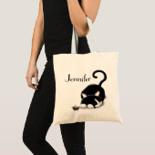 Cartoon Kitty mit Spielzeugmaus Tragetasche (Vorderseite (Produkt))