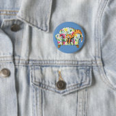 Cartoon Kitty schläft auf einem Blumenstuhl Button (Beispiel)