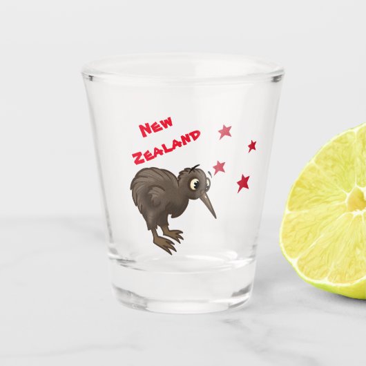 Cartoon Kiwi Bird Schnapsglas (Vorderseite)