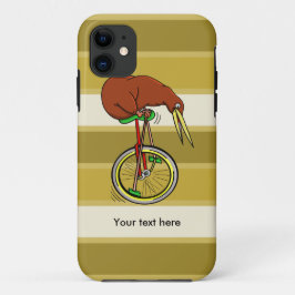 Cartoon Kiwi Bird Unicyling iPhone 11 Hülle