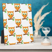 Cartoon Kleine Owl auf Zweigmuster Fotoplatte (Seite)