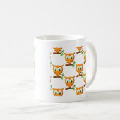 Cartoon Kleine Owl auf Zweigmuster Kaffeetasse (VorderseiteRechts)