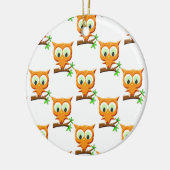 Cartoon Kleine Owl auf Zweigmuster Keramikornament (Links)