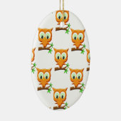Cartoon Kleine Owl auf Zweigmuster Keramikornament (Rechts)