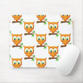 Cartoon Kleine Owl auf Zweigmuster Mousepad (Mit Mouse)
