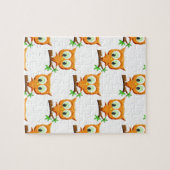 Cartoon Kleine Owl auf Zweigmuster Puzzle (Horizontal)