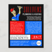 Cartoon Klempner, Klempner, Klempnerwerbung Flyer (Vorne)