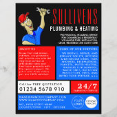 Cartoon Klempner, Klempner, Klempnerwerbung Flyer (Vorne)