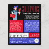 Cartoon Klempner, Klempner, Klempnerwerbung Flyer (Vorne)