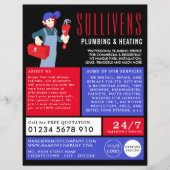 Cartoon Klempner, Klempner, Klempnerwerbung Flyer (Vorne)