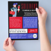 Cartoon Klempner, Klempner, Klempnerwerbung Flyer (Hand)