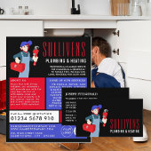 Cartoon Klempner, Klempner, Klempnerwerbung Flyer