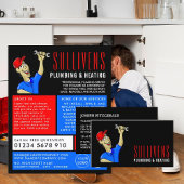 Cartoon Klempner, Klempner, Klempnerwerbung Flyer