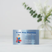 Cartoon Klempner Typ Klempnerservice Visitenkarte (Stehend Vorderseite)