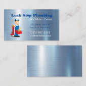 Cartoon Klempner Typ Klempnerservice Visitenkarte (Vorne/Hinten)