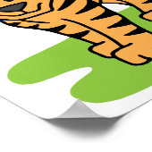 Cartoon-Klipp-Kunst-bengalischer Tiger-große Katze Poster (Ecke)