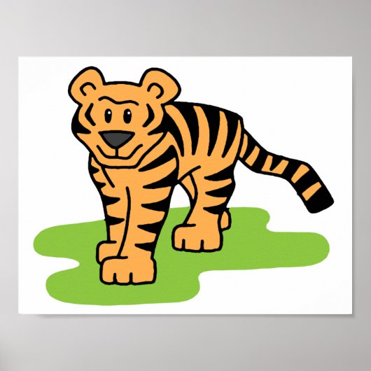 Cartoon-Klipp-Kunst-bengalischer Tiger-große Katze Poster (Vorne)