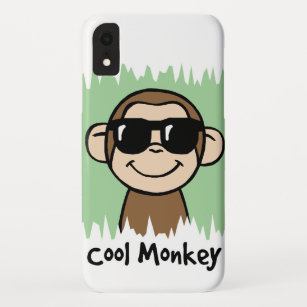 Cartoon-Klipp-Kunst-cooler Affe mit Sonnenbrillen iPhone XR Hülle