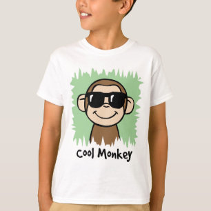 Cartoon-Klipp-Kunst-cooler Affe mit Sonnenbrillen T-Shirt