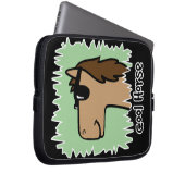 Cartoon-Klipp-Kunst-cooles Pferdetragende Laptopschutzhülle (Vorne Rechts)