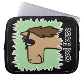Cartoon-Klipp-Kunst-cooles Pferdetragende Laptopschutzhülle (Vorderseite)