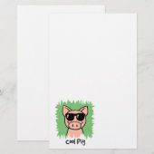 Cartoon-Klipp-Kunst-cooles Schwein mit Briefpapier (Vorne/Hinten)