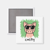 Cartoon-Klipp-Kunst-cooles Schwein mit Magnet (Vorderseite/Rückseite)