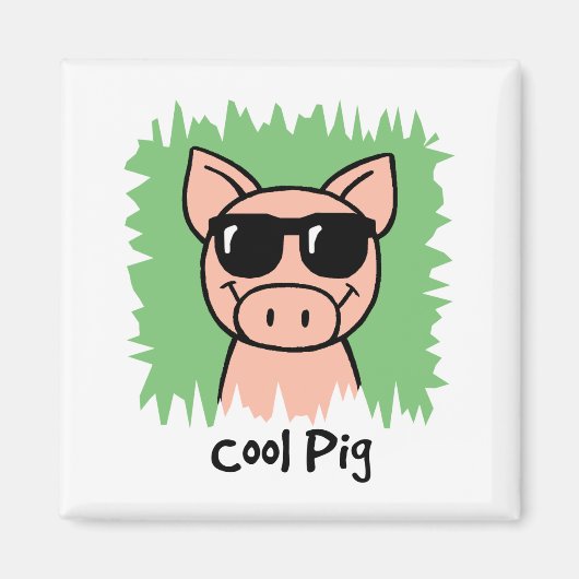 Cartoon-Klipp-Kunst-cooles Schwein mit Magnet (Vorne)