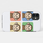 Cartoon-Klipp-Kunst mit 4 glücklichen Affen Case-Mate iPhone Hülle (Rückseite (Horizontal))