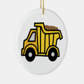 Cartoon-Klipp-Kunst mit einem Bau-Kipper Keramik Ornament (Rechts)