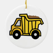 Cartoon-Klipp-Kunst mit einem Bau-Kipper Keramik Ornament (Hinten)